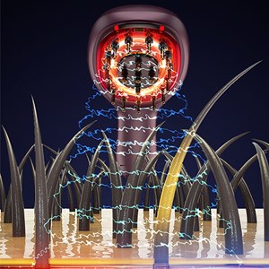 Peigne de soin capillaire avec 7 modes différents de lumière colorée.