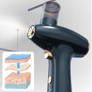 Dermo hidradator avec injection d'oxygène et traitement par lumière rouge 630nm.