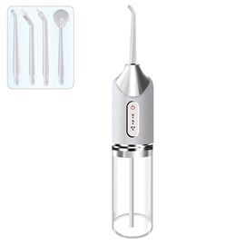 Hydropulseur buccal avec 4 têtes. 220ml, rotation 360, 3 modes.