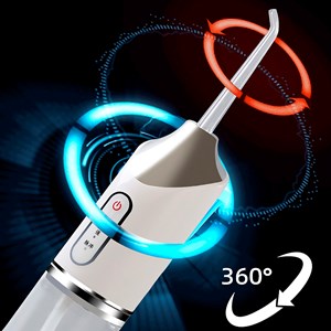 Hydropulseur buccal avec 4 têtes. 220ml, rotation 360, 3 modes.
