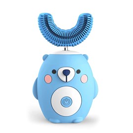 Brosse à dents électrique en forme de u, pour enfants. Poils en silicone doux.