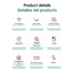 Brosse à dents infantile et07 en forme de u électrique sonique.