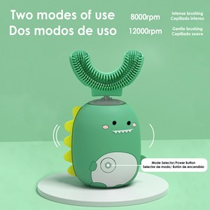 Brosse à dents infantile et07 en forme de u électrique sonique.