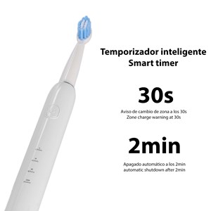 Brosse à dents électrique sonique et02. Modes nettoyer, polir et blanchir.