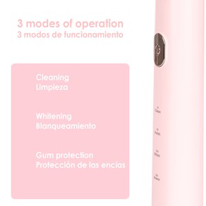 Brosse à dents électrique sonique et01. Modes nettoyer, polir et blanchir.