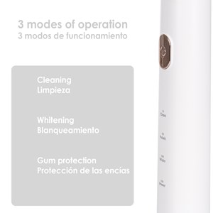 Brosse à dents électrique sonique et01. Modes nettoyer, polir et blanchir.