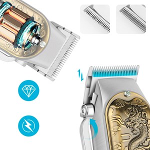 Tondeuse à cheveux et à barbe. 6800 tr/min et batterie lithium de 1500 mAh.