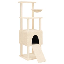 Arbre à chat meuble tour grimper jouet 92.5 x 71.5 x 153 cm crème
