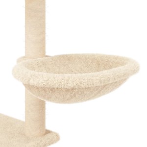 Arbre à chat meuble tour grimper jouet 92.5 x 71.5 x 153 cm crème