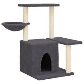 Arbre à chat meuble tour grimper jouet 84.5 x 57 x 83 cm gris