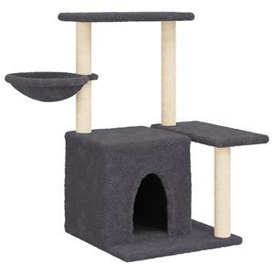 Arbre à chat meuble tour grimper jouet 84.5 x 57 x 83 cm gris