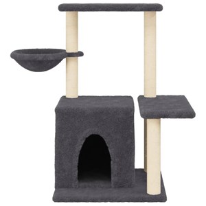 Arbre à chat meuble tour grimper jouet 84.5 x 57 x 83 cm gris