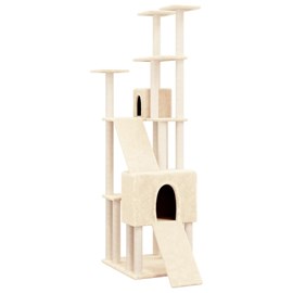 Arbre à chat meuble tour grimper jouet 47.5 x 94 x 190 cm crème