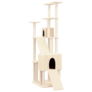 Arbre à chat meuble tour grimper jouet 47.5 x 94 x 190 cm crème