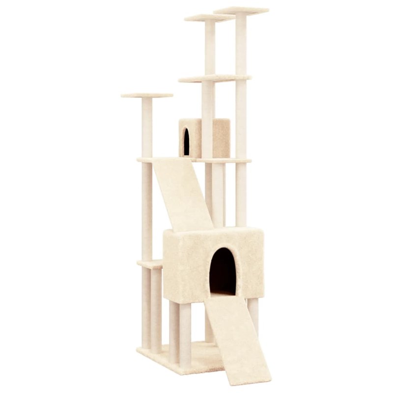 Arbre à chat meuble tour grimper jouet 47.5 x 94 x 190 cm crème