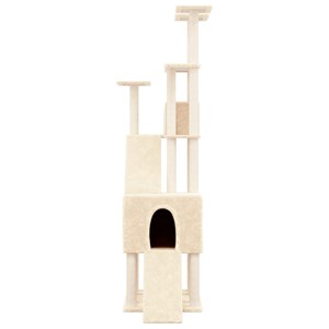 Arbre à chat meuble tour grimper jouet 47.5 x 94 x 190 cm crème