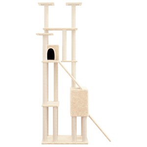 Arbre à chat meuble tour grimper jouet 47.5 x 94 x 190 cm crème