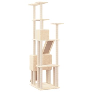 Arbre à chat meuble tour grimper jouet 47.5 x 94 x 190 cm crème