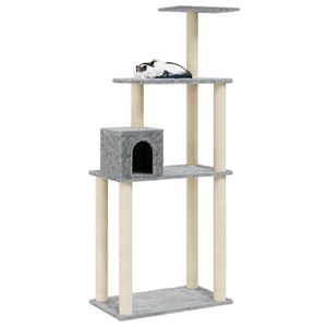 Arbre à chat meuble tour grimper jouet 74 x 35 x 147 cm gris
