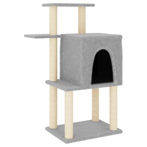 Arbre à chat meuble tour grimper jouet 60.5 x 47.5 x 97 cm gris
