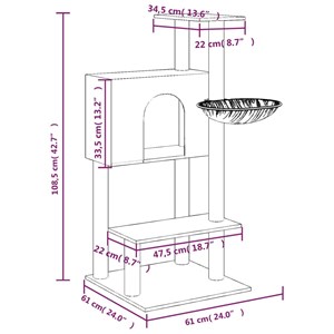 Arbre à chat meuble tour grimper jouet gris