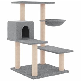 Arbre à chat meuble tour grimper jouet 72.5 x 59.5 x 82.5 cm gris