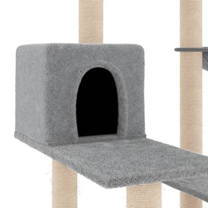 Arbre à chat meuble tour grimper jouet 72.5 x 59.5 x 82.5 cm gris
