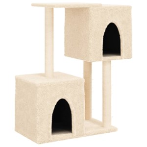 Arbre à chat meuble tour grimper jouet 74 x 35 x 86 cm crème