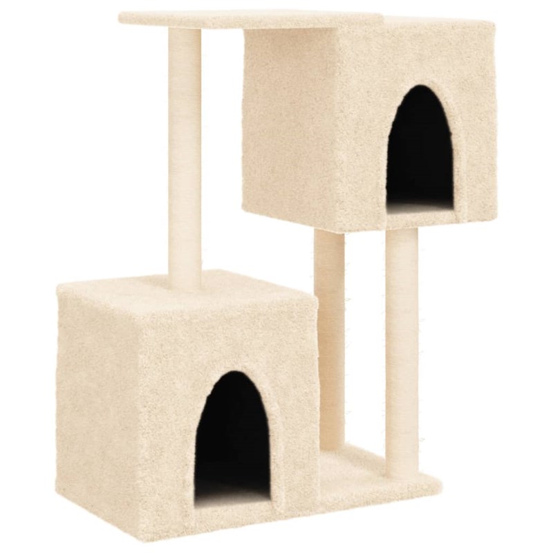 Arbre à chat meuble tour grimper jouet 74 x 35 x 86 cm crème