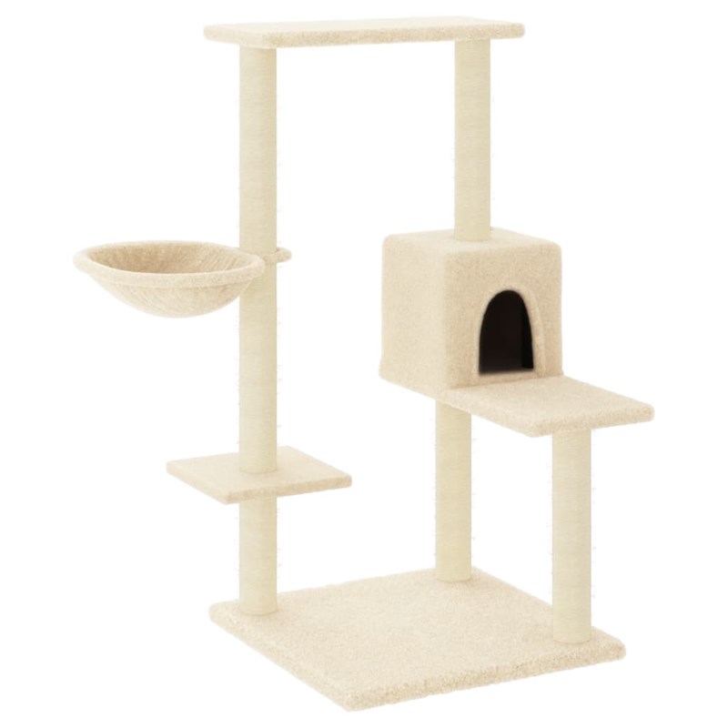 Arbre à chat meuble tour grimper jouet 78 x 59 x 95 cm crème