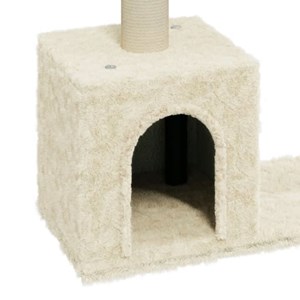 Arbre à chat meuble tour grimper jouet 55 x 22 x 60 cm crème
