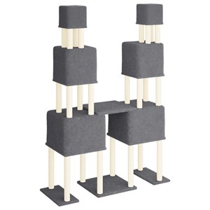 Arbre à chat meuble tour grimper jouet gris