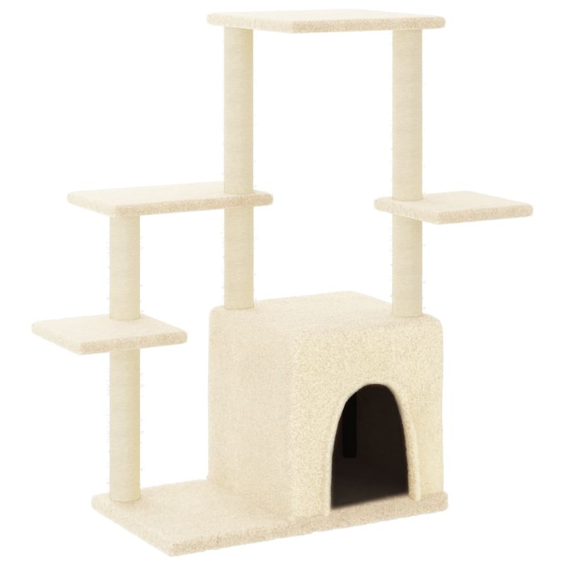 Arbre à chat meuble tour grimper jouet 86 x 54 x 97.5 cm crème