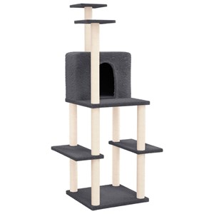 Arbre à chat meuble tour grimper jouet 73 x 47.5 x 144.5 cm gris