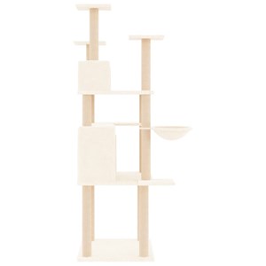 Arbre à chat meuble tour grimper jouet 90 x 83 x 166 cm crème