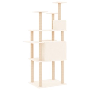 Arbre à chat meuble tour grimper jouet 90 x 83 x 166 cm crème