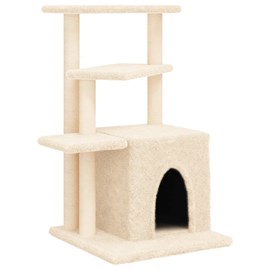 Arbre à chat meuble tour grimper jouet 59.5 x 59 x 83.5 cm crème