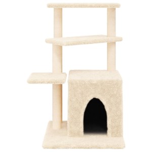 Arbre à chat meuble tour grimper jouet 59.5 x 59 x 83.5 cm crème