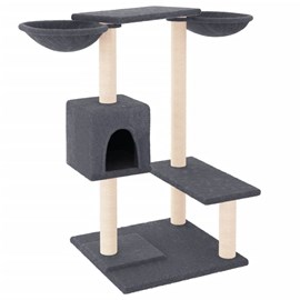 Arbre à chat meuble tour grimper jouet 97 x 67.5 x 82 cm gris