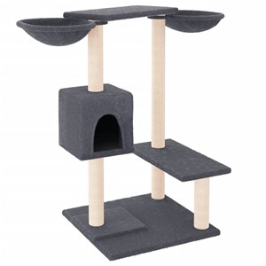 Arbre à chat meuble tour grimper jouet 97 x 67.5 x 82 cm gris