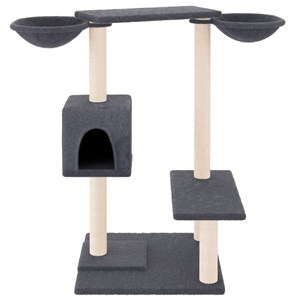 Arbre à chat meuble tour grimper jouet 97 x 67.5 x 82 cm gris