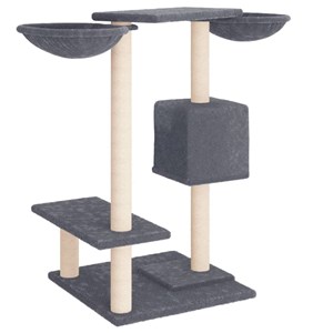Arbre à chat meuble tour grimper jouet 97 x 67.5 x 82 cm gris
