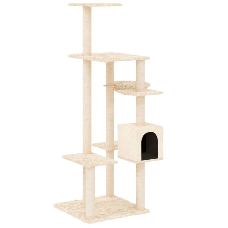 Arbre à chat meuble tour grimper jouet 78.5 x 65 x 142 cm crème