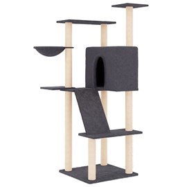Arbre à chat meuble tour grimper jouet 78 x 73 x 143 cm gris