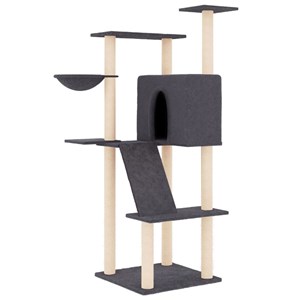 Arbre à chat meuble tour grimper jouet 78 x 73 x 143 cm gris
