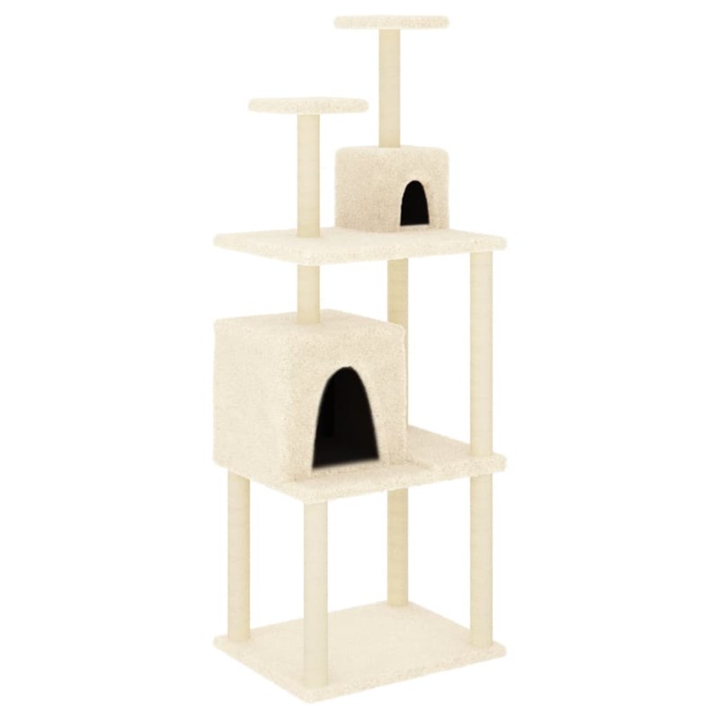 Arbre à chat meuble tour grimper jouet 61 x 48.5 x 167 cm crème