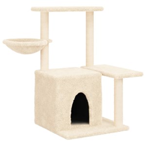 Arbre à chat meuble tour grimper jouet crème