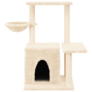Arbre à chat meuble tour grimper jouet 84.5 x 57 x 83 cm crème