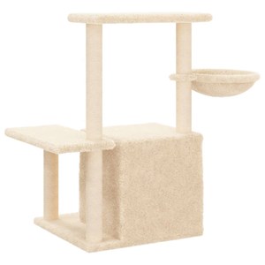 Arbre à chat meuble tour grimper jouet 84.5 x 57 x 83 cm crème