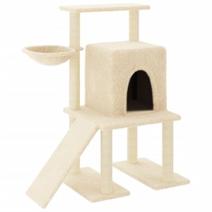 Arbre à chat meuble tour grimper jouet crème